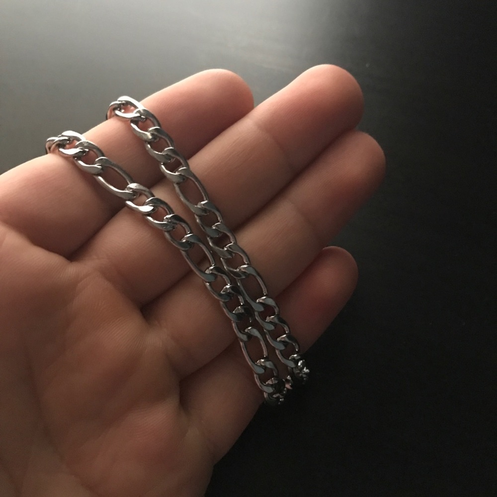 Silver Figaro Chain 18 Inch - Picture 7 of 8